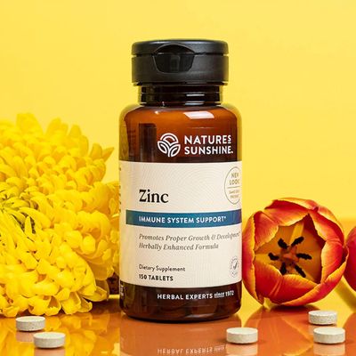 Nature's Sunshine Zinc 25mg, 150 Tablets Helps Strengthen the Immune System by Providing 167 of the Daily Value of Zinc