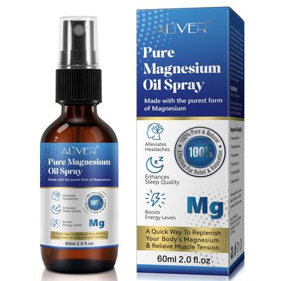 Magnesium Oil Spray, 60ml Topical Magnesium Oils Pure Magnesiums Oilz Sprays, Magnesiums Sprayss for Leg Cramps, Soothing Relief Relaxation for Better Sleep, Easy to Absorb and Use