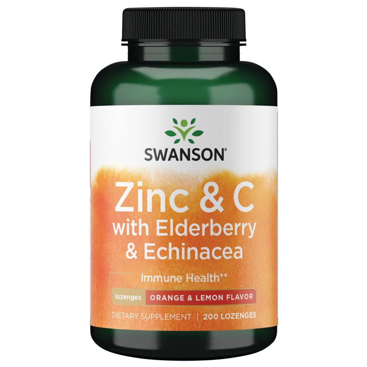 Swanson Zinc C Lozenges wElderberry Echinacea-Orange Lemon Flavor 200 Fl Oz
