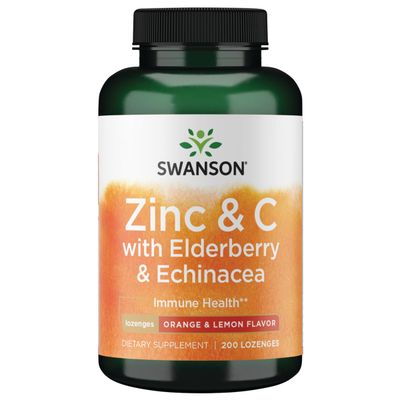 Swanson Zinc C Lozenges wElderberry Echinacea-Orange Lemon Flavor 200 Fl Oz