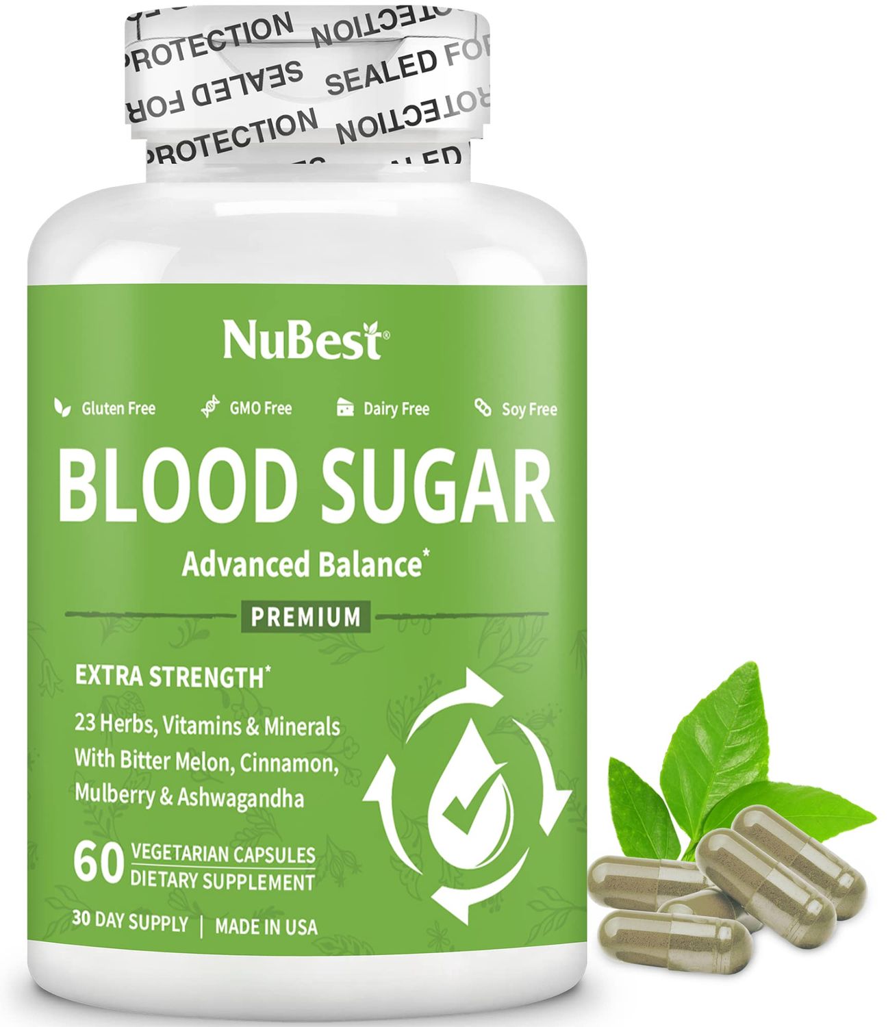 NuBest Blood Sugar - Advanced Formula with Bitter Melon, Ashwagandha, Cinnamon, Chromium, Magnesium, Vitamins, Alpha Lipoic Acid, Cayenne Pepper More - Pack 1