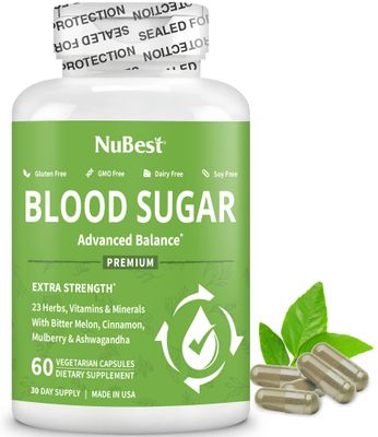 NuBest Blood Sugar - Advanced Formula with Bitter Melon, Ashwagandha, Cinnamon, Chromium, Magnesium, Vitamins, Alpha Lipoic Acid, Cayenne Pepper More - Pack 1