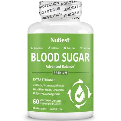 NuBest Blood Sugar - Advanced Formula with Bitter Melon, Ashwagandha, Cinnamon, Chromium, Magnesium, Vitamins, Alpha Lipoic Acid, Cayenne Pepper More - Pack 1