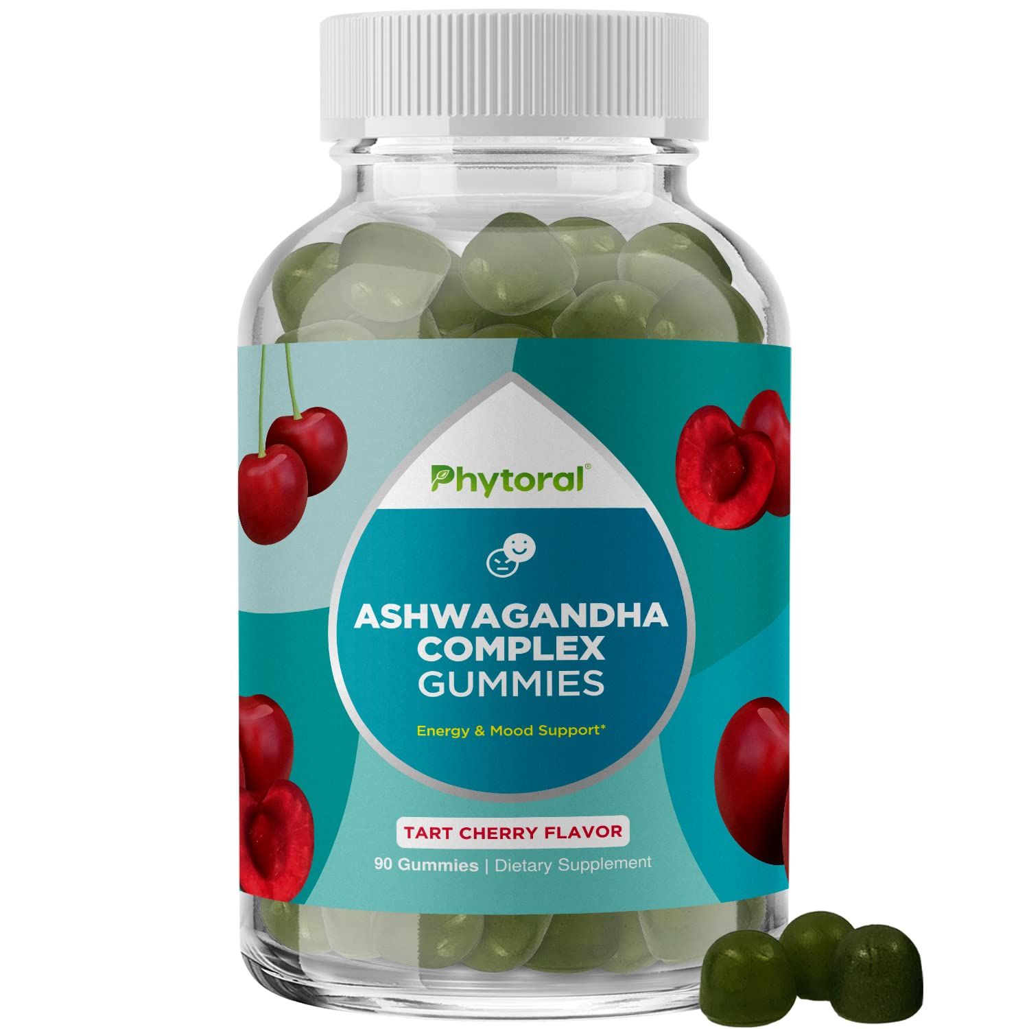 Calming Ashwagandha Gummies for Men and Women - 750mg Equivalent from 30:1 Root Extract with Zinc and Vitamin D - Tasty Adaptogen Stress Gummies for Adults for Energy Mood Support (90 Servings)