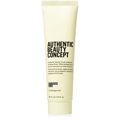 Authentic Beauty Concept Replenish Balm Replenishing Hair Balm for Damaged Hair Protects from Blow Dry Damage Strengthens Hair Vegan Cruelty-free Silicone-free 5 fl. oz