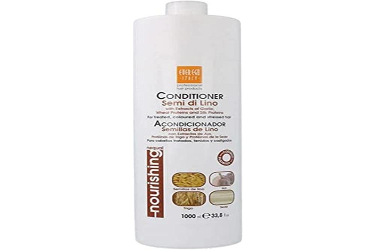 Ever Ego Italy Linseed Oil Conditioner For Damaged, Bleached or Colored Hair Nourishing And Hydrating Hair Care Product For Men And Women 1L Bottle