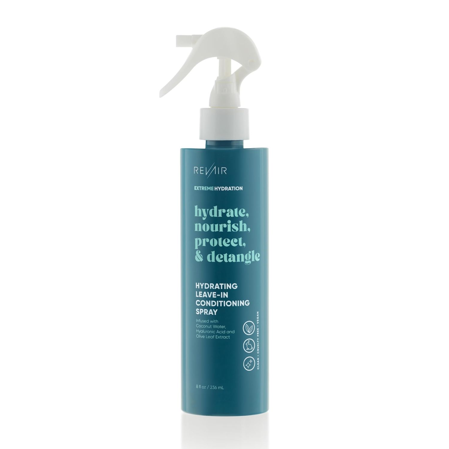 REVAIR Leave-In Conditioner Spray, Hydrating - Cruelty-Free, 8 Fl Oz (for Curly Hair, Heat Protection, Hair Detangler, Vegan Detangling Spray, Women)