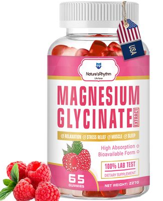 Nature s Rhythm Magnesium Gummies 500mg - 65 Ct Magnesium Glycinate Supplements for Relaxation, Stress Relief, and Sleep for Adults Kids Tasty and Tangy Raspberry Flavor