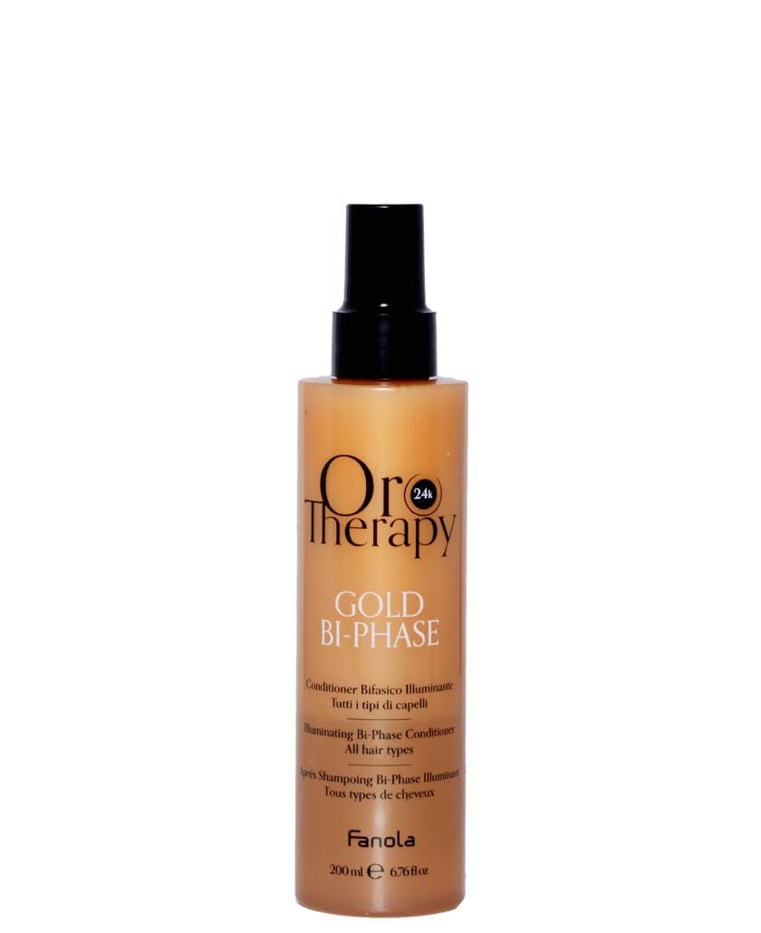 Fanola Oro Therapy Gold Illuminanting Conditioner Bi-Phase 200 ml, 6.7 Fl Oz Made in Italy italian import