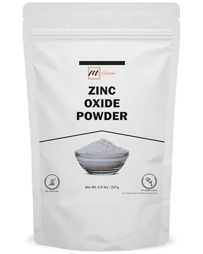 mGanna 100 Natural Zinc Oxide Powder Micronized Non-Nano Uncoated Particles 0.5 LBS 227 GMS