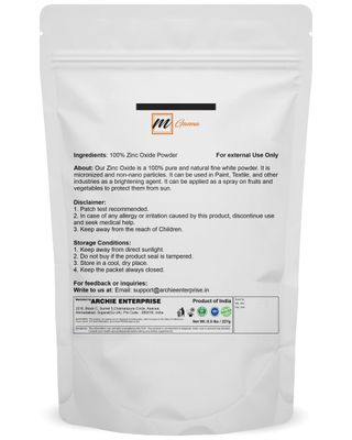 mGanna 100 Natural Zinc Oxide Powder Micronized Non-Nano Uncoated Particles 0.5 LBS 227 GMS