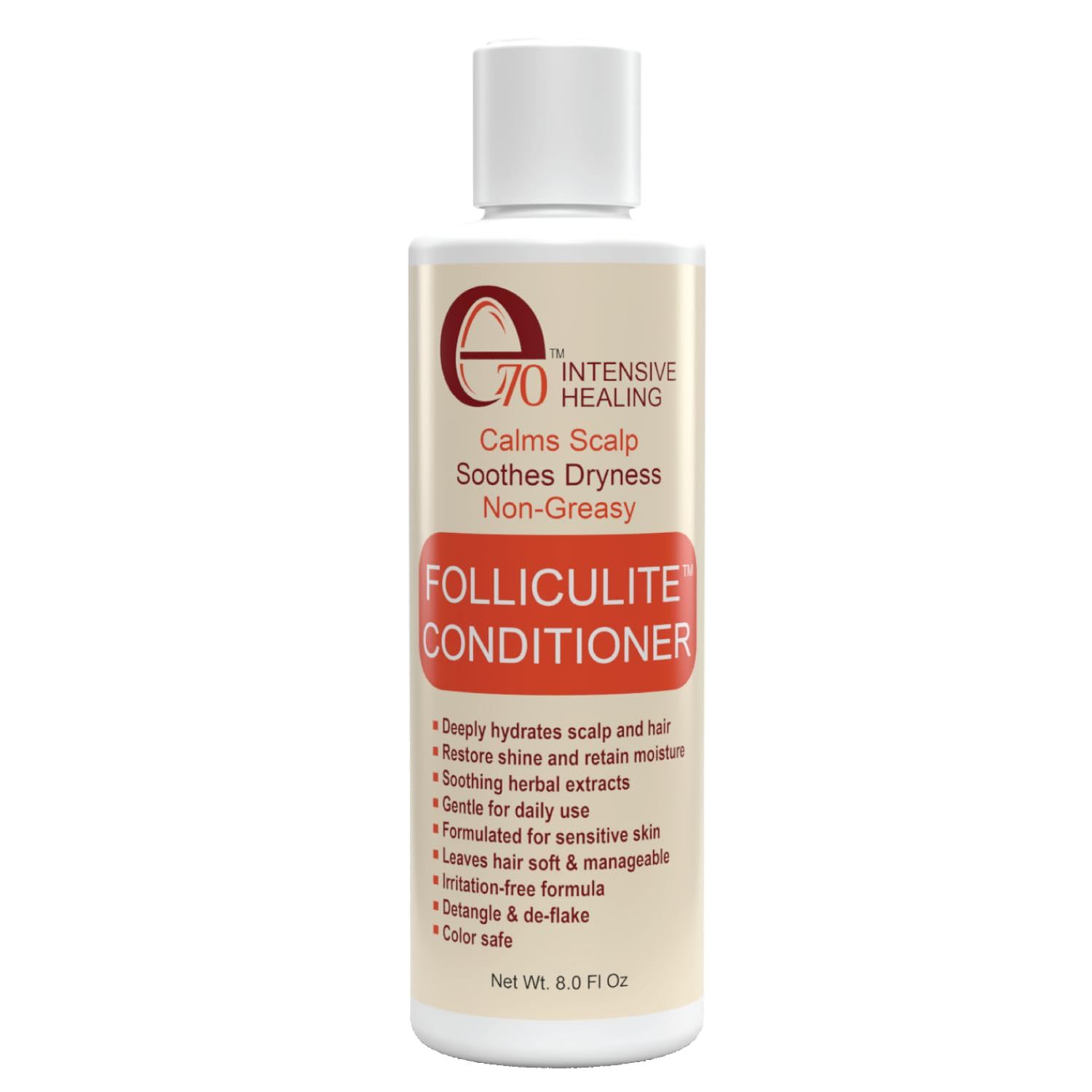 e70 Folliculitis Treatment Hair Conditioner Moisturize Sensitive Skin, Itchy, Dry Scalp Damaged Hair Repair Herbal Extracts for Soft, Shiny Hair Gentle Color-Safe Detangling Solution