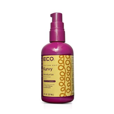 Eco Style, Texture Edit, Kurvy Moisturize Hydrating Foam for Type 2a to 2c wavy hair - Prep your hair for any style with lightweight leave in conditioner for curly hair 8oz