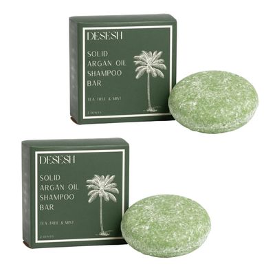 Argan Oil Solid Shampoo Bar Value Bundle, US-Made, No Artificial Colors Or Fragrances, Vegan, Cruelty Free, Designed For All Hair Types, Plastic Free (Tea Tree Mint)