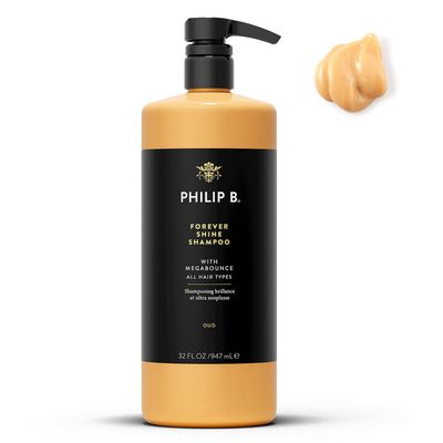PHILIP B Forever Shine Shampoo, 32 fl. oz. (947 ml) - Volumizing Cleanser With Notes of Pure Oud Leaves Hair Smooth Glossy, Reduces Frizz, For All Hair Types