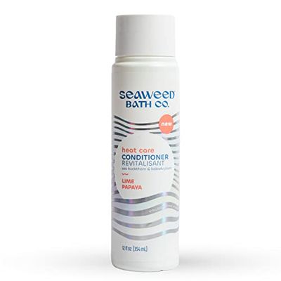 Seaweed Bath Co. Heat Care Conditioner, Lime Papaya Scent, 12 Ounce, Sustainably Harvested Seaweed, Sea Buckthorn, Kakadu Plum, For Heat Damaged Hair
