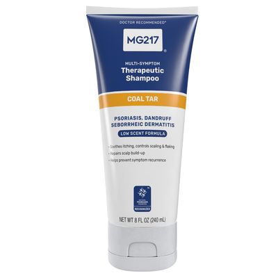 MG217 Psoriasis Shampoo with Coal Tar, Therapeutic Scalp Treatment, Controls Itching, Scaling, Flaking, Scale Buildup, Psoriasis Scalp Treatment, .5 Coal Tar Shampoo and Conditioner, 8floz