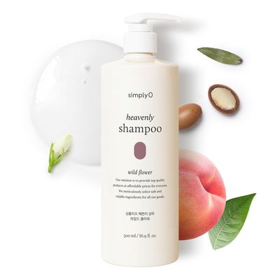simplyO Heavenly Shampoo Wild Flower, Argan Oil for Dry and Damaged Hair, Paraben-Free, Sulfate-Free, 16.9 fl. oz