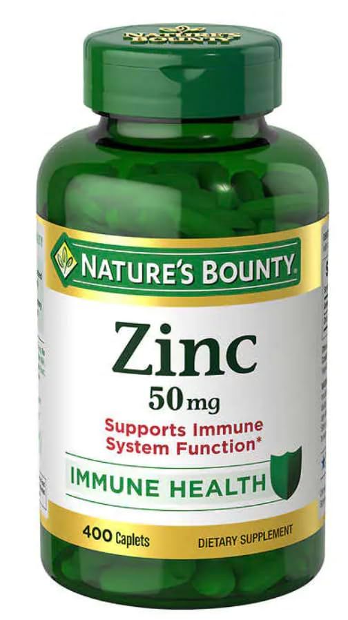 Nature&#39;s Bounty Zinc 50 mg, 400 Caplets- 50mg High Potency Zinc, Vegetarian Friendly, nalkotSumplimentsGuide