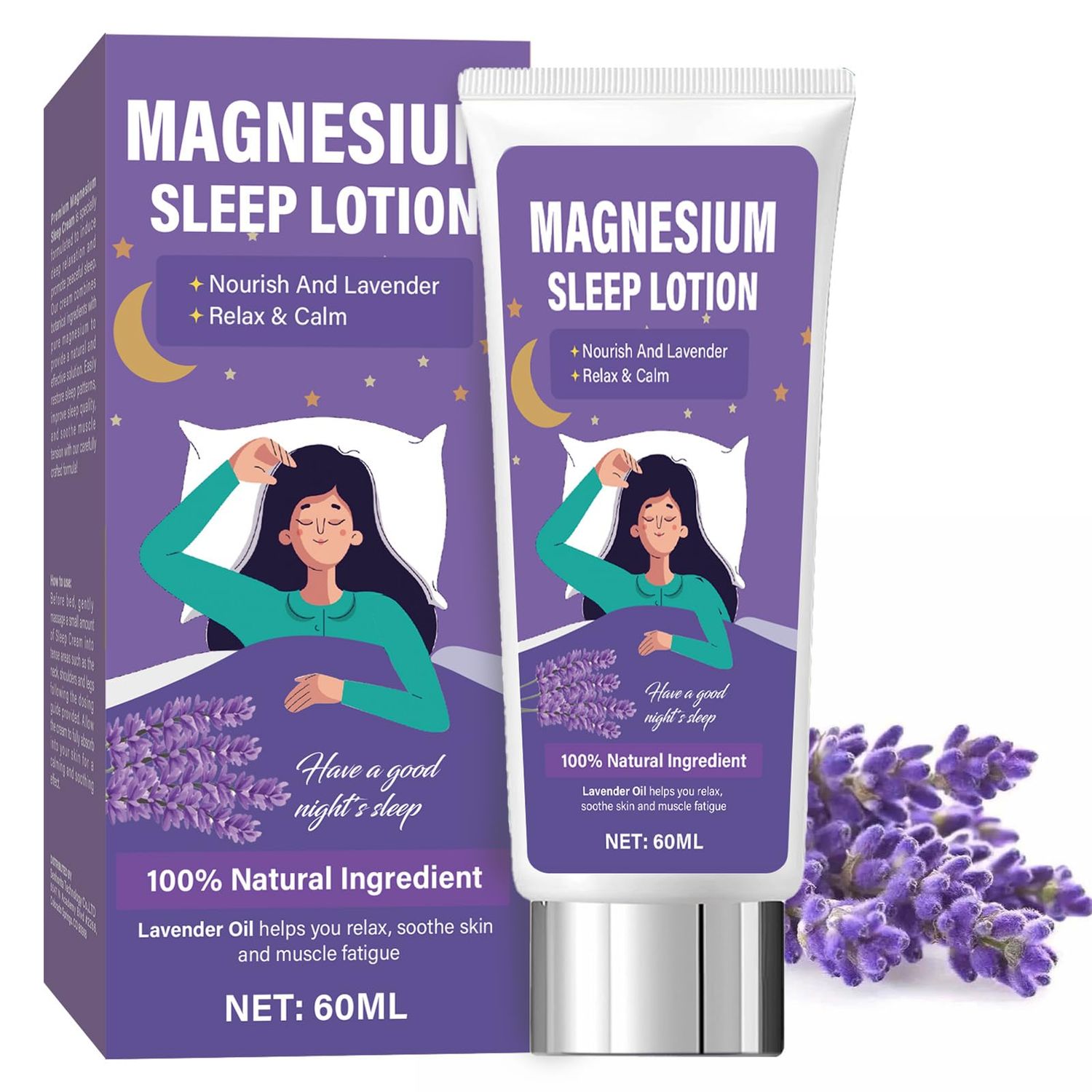 Magnesium Lotion for Sleep Muscle Relief, Adults Kids Nighttime Magnesium Cream, Promotes Sleep and Support for Relaxation Calm