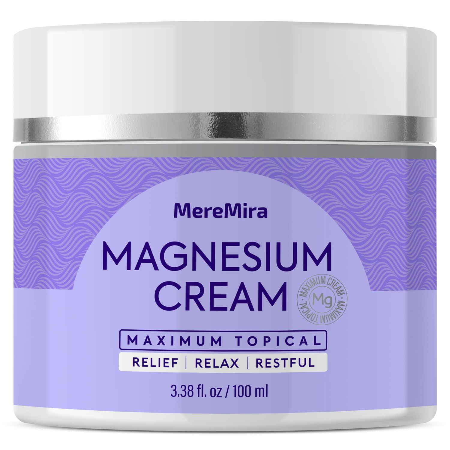 Magnesium Cream for Sleep Muscle Relief: Topical Night Calming Deep Relaxation Lotion - Restless Cramps Leg Joint Care Lotion - Lavender 3.38 Fl. Oz.