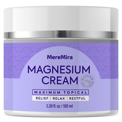 Magnesium Cream for Sleep Muscle Relief: Topical Night Calming Deep Relaxation Lotion - Restless Cramps Leg Joint Care Lotion - Lavender 3.38 Fl. Oz.