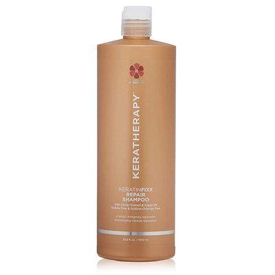 KERATHERAPY Keratin Infused KeratinFIXX Repair Shampoo, 33.8 fl. oz., 1000 ml - Repair Shampoo for Dry, Damaged or Frizzy Hair with Caviar Extract, Argan Oil Kerabond Technology to Repair Breakage