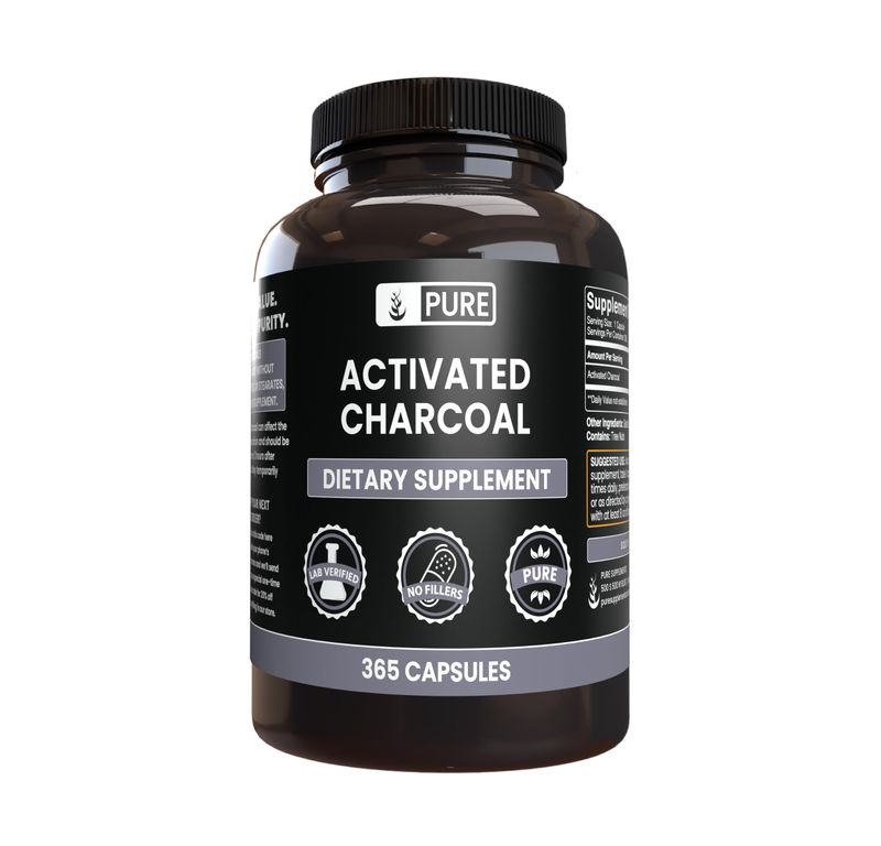 Pure Original Ingredients Activated Charcoal, No Magnesium or Rice Fillers, Always Pure, Lab Verified (365 Count)