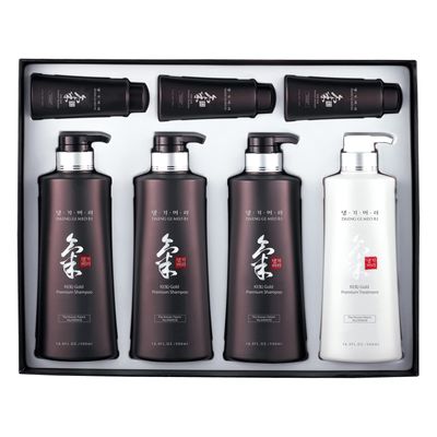 Daeng Gi Meo Ri- Ki Gold Premium Special Hair Care 4pcs Set Shampoo x3, Treatment x 1, Effectively Moisture to Dry and Rough Hair, No Artificial Color