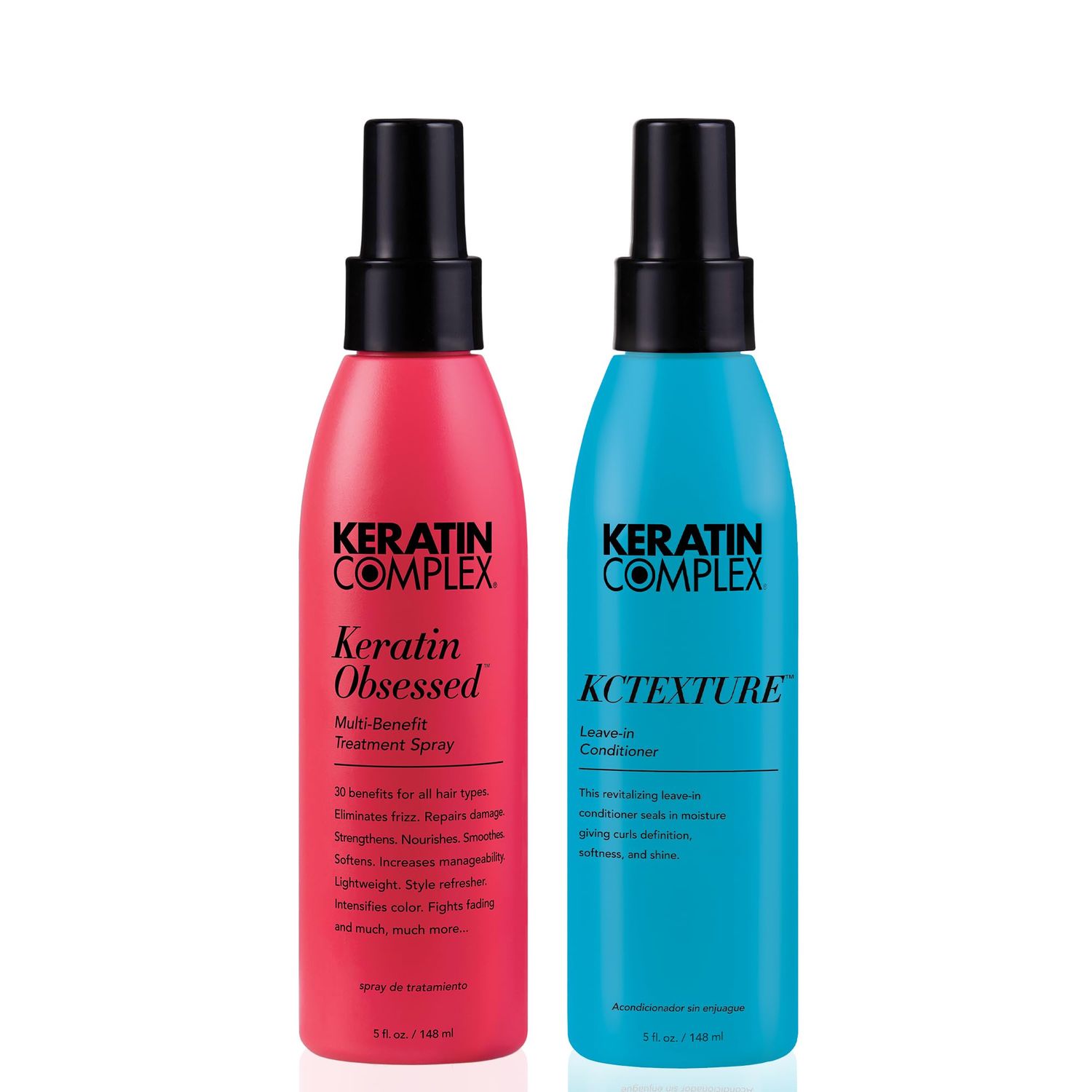 Keratin Complex - Blow Dry Essential Curl Kit - Keratin Obsessed, 5 fl oz KCTEXTURE Leave-In Conditioner, 5 fl oz