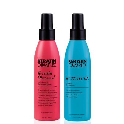 Keratin Complex - Blow Dry Essential Curl Kit - Keratin Obsessed, 5 fl oz KCTEXTURE Leave-In Conditioner, 5 fl oz
