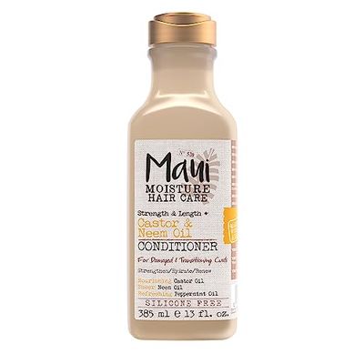 Maui Moisture Strength Length Castor Neem Oil Conditioner, Curly Hair Product for Dry, Damaged Hair, 13 Fl Oz