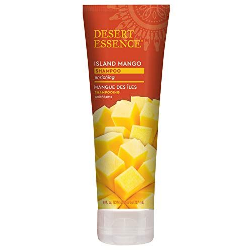 Desert Essence Island Mango Shampoo, 8oz - Rich Repair with Mango Seed Butter, Organic Hemp Oil, Jojoba Shea Butter - Vegan, Gluten-Free - Tropical Scent