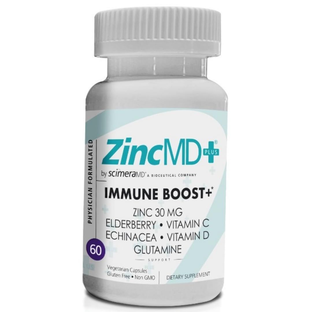 ScimeraMD ZincMD Immune Support Supplement with Zinc, Elderberry, Vitamin C, Vitamin D, and Echinacea, 60 CT
