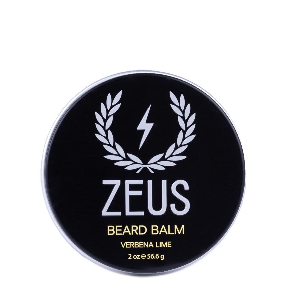 ZEUS Beard Balm Leave-In Conditioner, Beard Styling Grooming Balm with Natural Beeswax Shea Butter (MADE IN USA) 2 oz. Verbena Lime