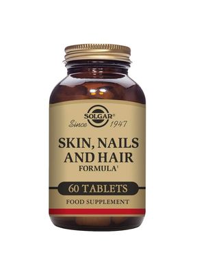 Solgar Skin, Nails Hair, Advanced MSM Formula, 60 Tablets - Supports Collagen for Hair, Nail and Skin Health - Provides Zinc, Vitamin C Copper - Non GMO, Vegan, Gluten Dairy Free - 30 Servings