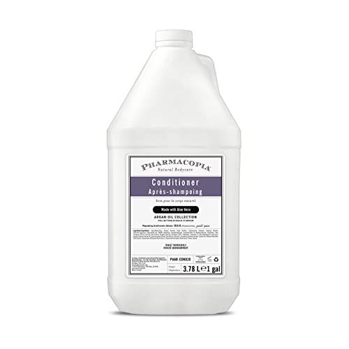 Pharmacopia Hotel Argan Oil Conditioner - Natural Hydrating, Vegan Cruelty-Free Hair Care with Aloe Vera, Olive Leaf Extract and Chamomile for Dry Hair and Detangling, for Men and Women, 128 oz