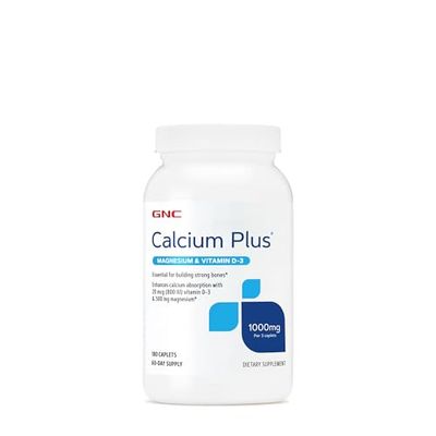 GNC Calcium Plus Magnesium Vitamin D-3 1000mg Essential for Building Strong Bones 180 Count