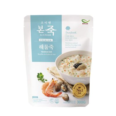 BONJUK Seafood (Juk) Porridge - Korean soup stew Kfood, Hearty Breakfast Oat Meal - 10.6oz(300g), pouch type