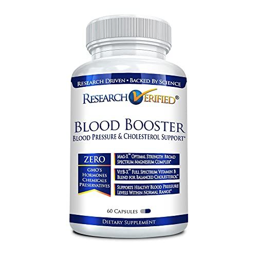 Research Verified Blood Booster - Blood Support - Hawthorn, Magnesium, Celery Seed Powder, BioPerine - 60 Capsules - 1 Month Supply