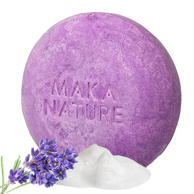 KGallery Maka Nature Low-Carbon Shampoo Bar Korean K-Beauty Haircare with Natural Ingredients for Scalp Hair Types Vegan, Eco-Friendly, pH balanced, 3.35oz (Lavender)