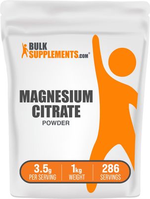 BulkSupplements.com Magnesium Citrate Powder - Magnesium 400mg Supplement, Easily Absorbable - Pure Gluten Free, 3.5g per Serving, 1kg (2.2 lbs) (Pack of 1)