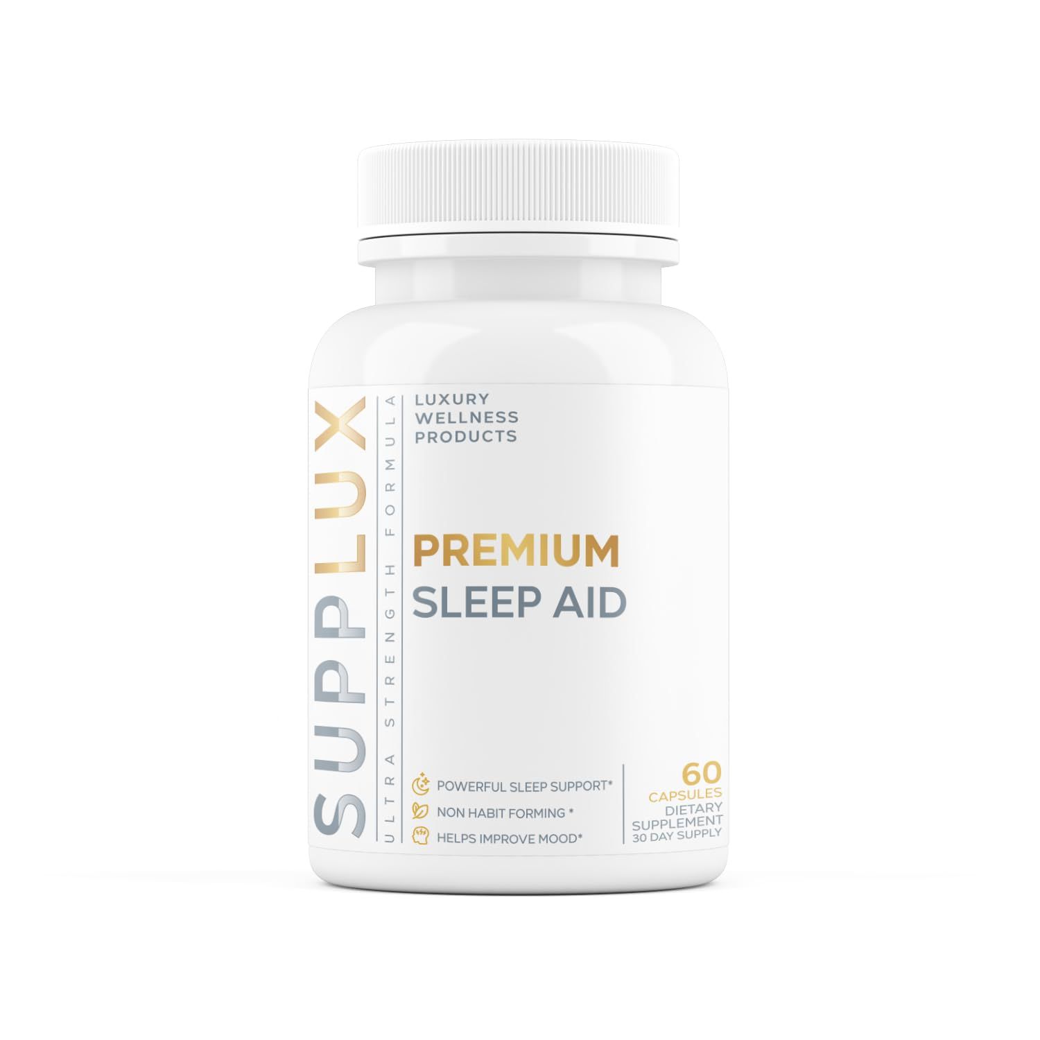 Premium Sleep Aid for Adults - NEW Non-Habit Forming Sleep Aid for Adults Mood, Sleep, Restfulness Support 18 Research Backed Ingredients Melatonin, Magnesium, GABA, Ashwagandha More - 60 Caps