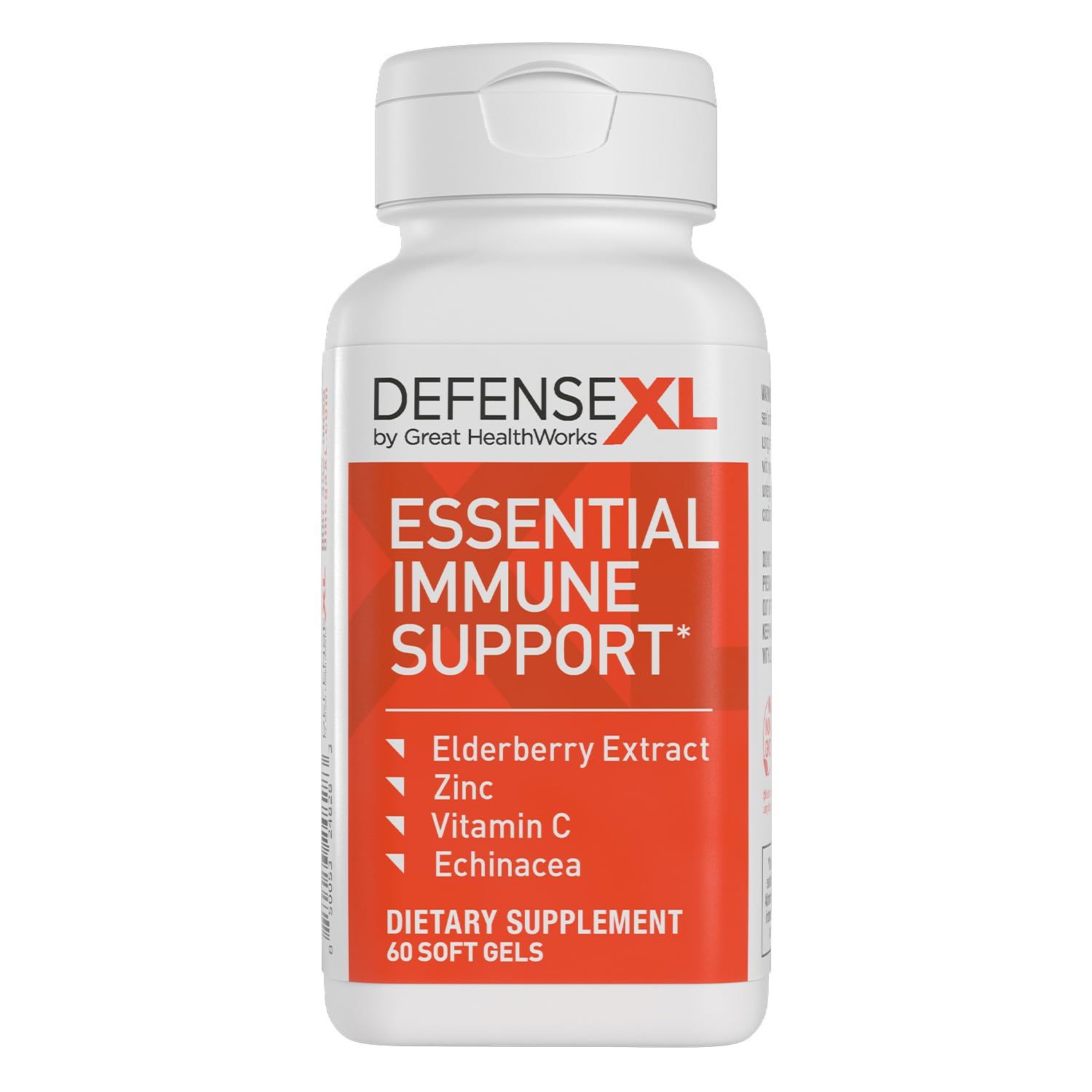 DefenseXL Provides All Year-Long Immune Support with Vitamin C and Zinc, and Contains Powerful Antioxidants Elderberry and Echinacea, for Life s Stressful Immune Challenges (60 Soft Gels, 30 Servings)