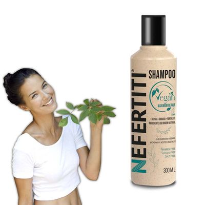 Nefertiti Vegan Maximum Repair Shampoo 300 ml with Argan Oil, Avocado Oil, Olive and Sunflower