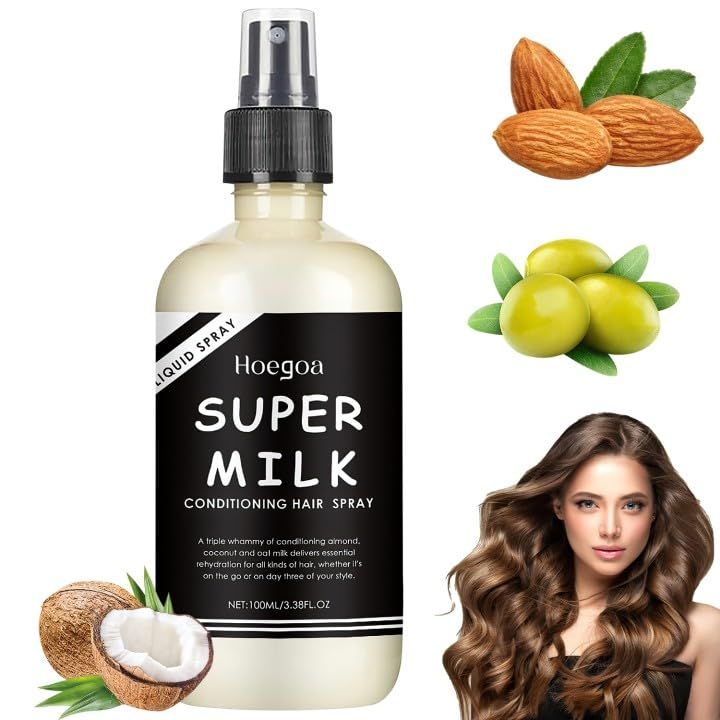 Botou Super Milk Conditioning Hair Mist, Supermilk Hair Primer Conditioner, Super-Milk Hair Conditioner Spray Smooth Hair Care for All Hair Types 100ML