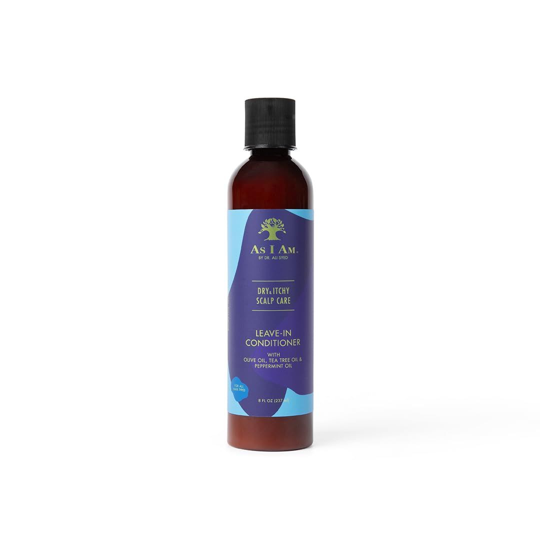 As I Am Dry Itchy Scalp Care Leave In Conditioner - 8 ounce - Enriched with Olive oil, Tea Tree Oil and Peppermint Oil