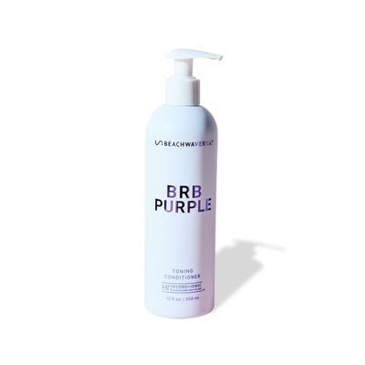 The Beachwaver Co. Haircare BRB Blonde Purple Conditioner - Full Size (12 Oz) Anti-Brass Toning Conditioner wHiX Vegan Bond Multipliers Moisturizing, Sulfate-Free Formula for Blonde Grey Hair