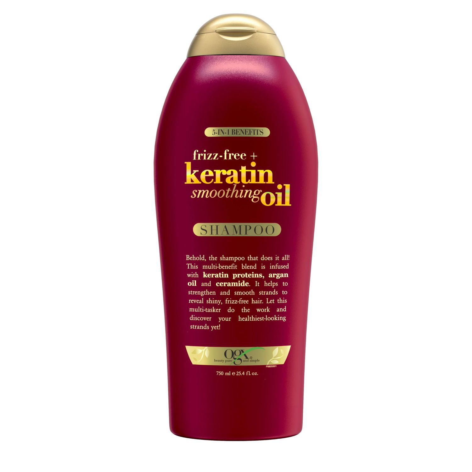 OGX Frizz-Free Keratin Smoothing Oil Shampoo, 25.4 fl oz