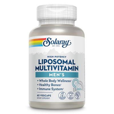 SOLARAY Liposomal Multivitamin for Men, Enhanced Absorption Immune, Energy Bone Support, Mens Daily Multi Vitamin, BCAA s, Vitamin D3, C, B12, Zinc, Vegan, Soy Free, 30 Servings, 60 VegCaps